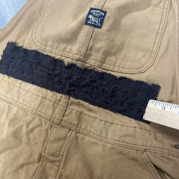 Vintage tg Pointer Brand‎ Short Bib Overalls Workwear Hunting Brush Pants Large